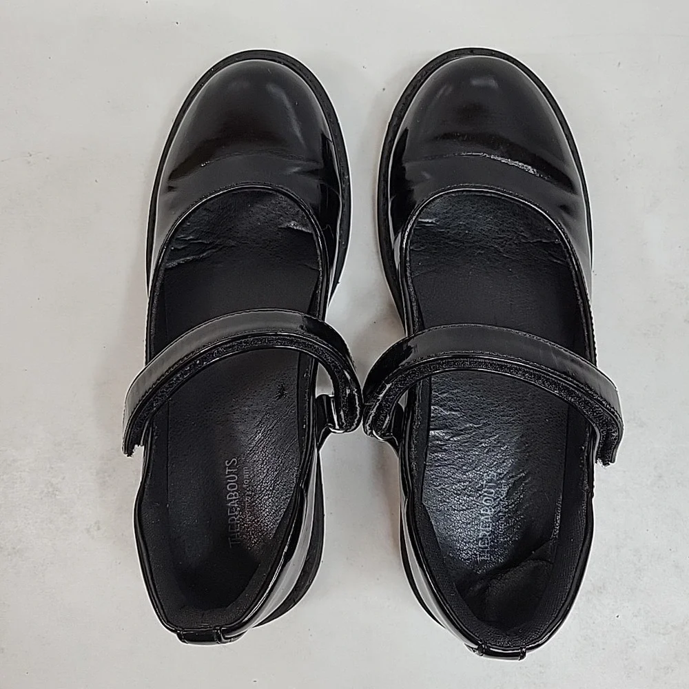 Thereabouts Girls Black Mary Jane Shoes Strap School Uniform Size 4 Preppy Comfy
